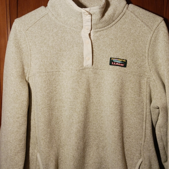 LL Bean Sweater Fleece Pullover preppy large - Picture 7 of 8